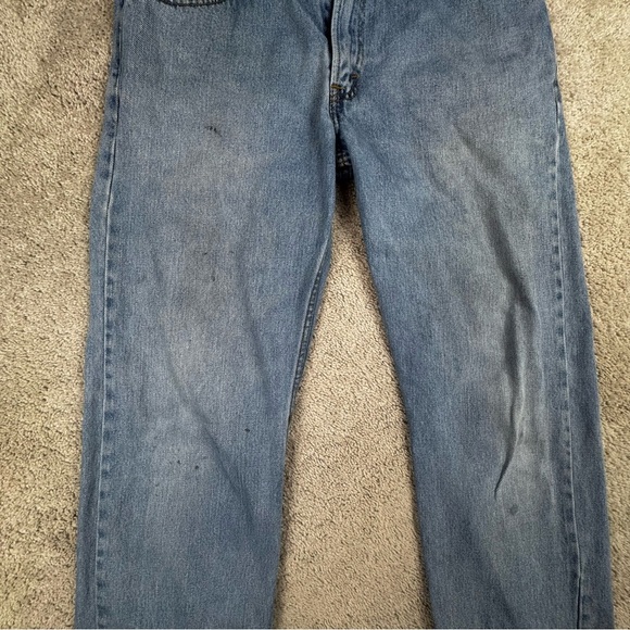 Levi's 505 Y2K Men's Jeans Regular Fit Straight Leg Denim Blue 34x33 Medium Wash - Picture 5 of 8